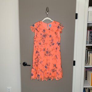 Neon Peach / Orange Floral CeCe Dress - Size M